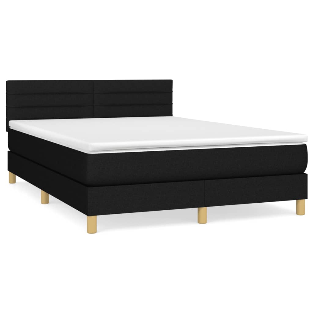 Giroletto a Molle con Materasso Nero 140x200 cm in Tessuto | homemem39
