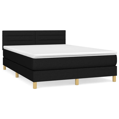 Giroletto a Molle con Materasso Nero 140x200 cm in Tessuto | homemem39