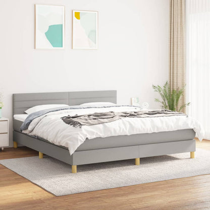 Giroletto a Molle con Materasso Grigio Chiaro160x200 cm Tessuto | homemem39
