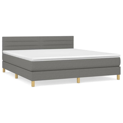 Giroletto a Molle con Materasso Grigio Scuro 160x200 cm Tessuto | homemem39