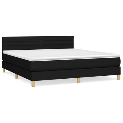 Giroletto a Molle con Materasso Nero 160x200 cm in Tessuto | homemem39