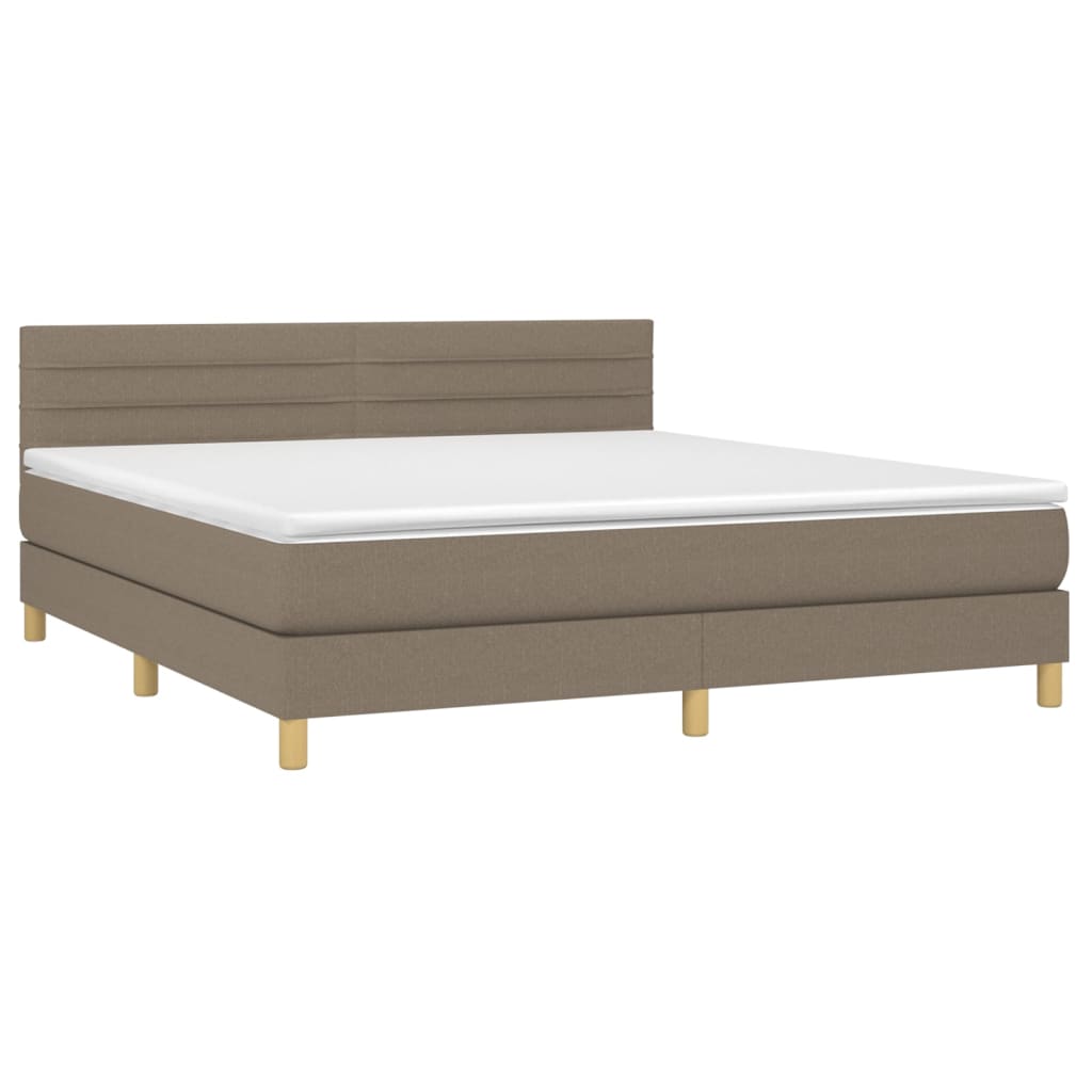 Giroletto a Molle con Materasso Tortora 160x200 cm in Tessuto | homemem39