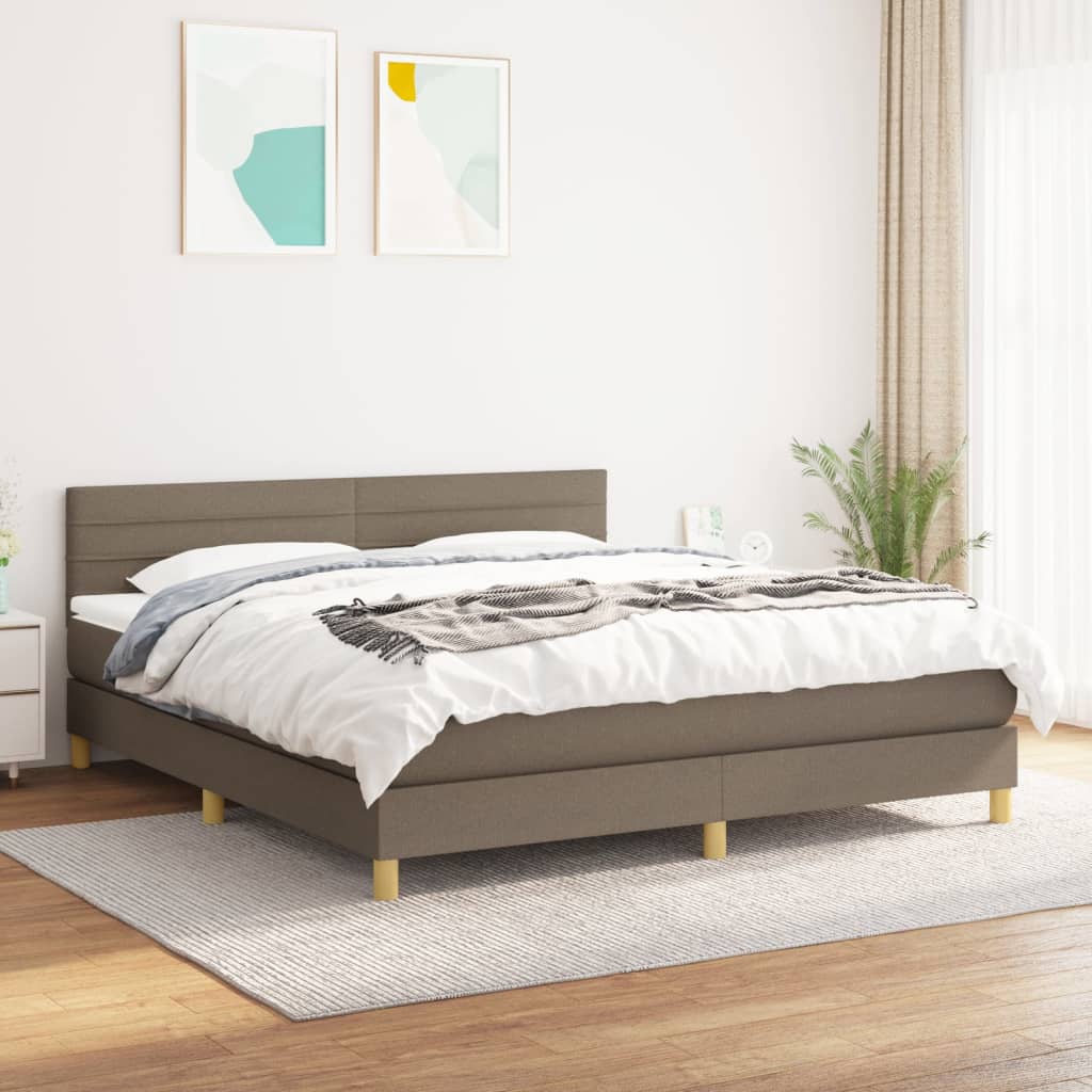 Giroletto a Molle con Materasso Tortora 160x200 cm in Tessuto | homemem39