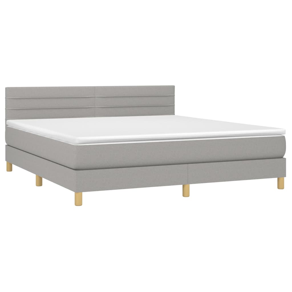Giroletto a Molle con Materasso Grigio Chiaro180x200 cm Tessuto | homemem39