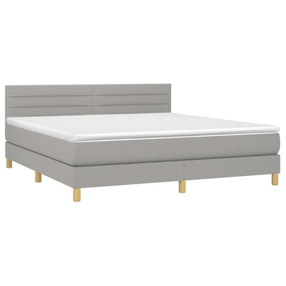 Giroletto a Molle con Materasso Grigio Chiaro180x200 cm Tessuto | homemem39