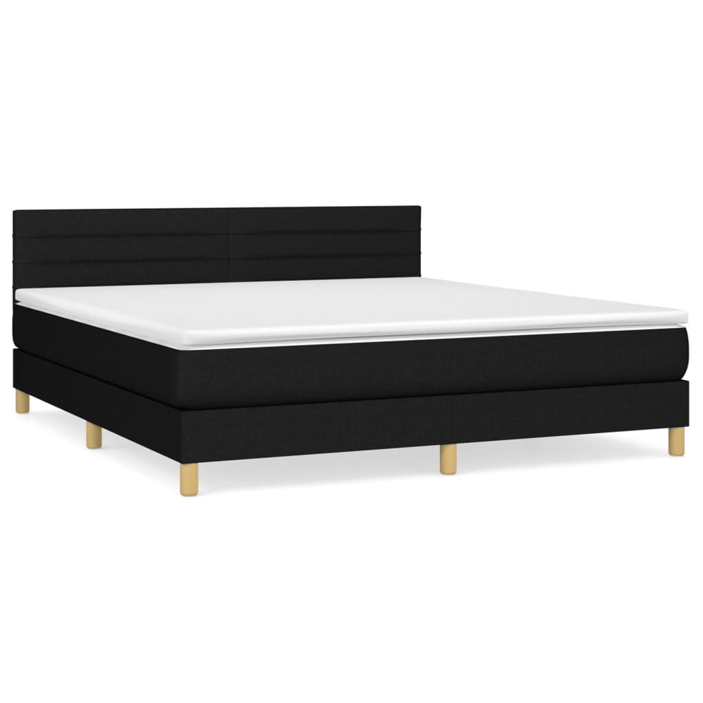 Giroletto a Molle con Materasso Nero 180x200 cm in Tessuto | homemem39