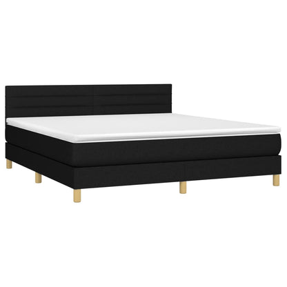 Giroletto a Molle con Materasso Nero 180x200 cm in Tessuto | homemem39
