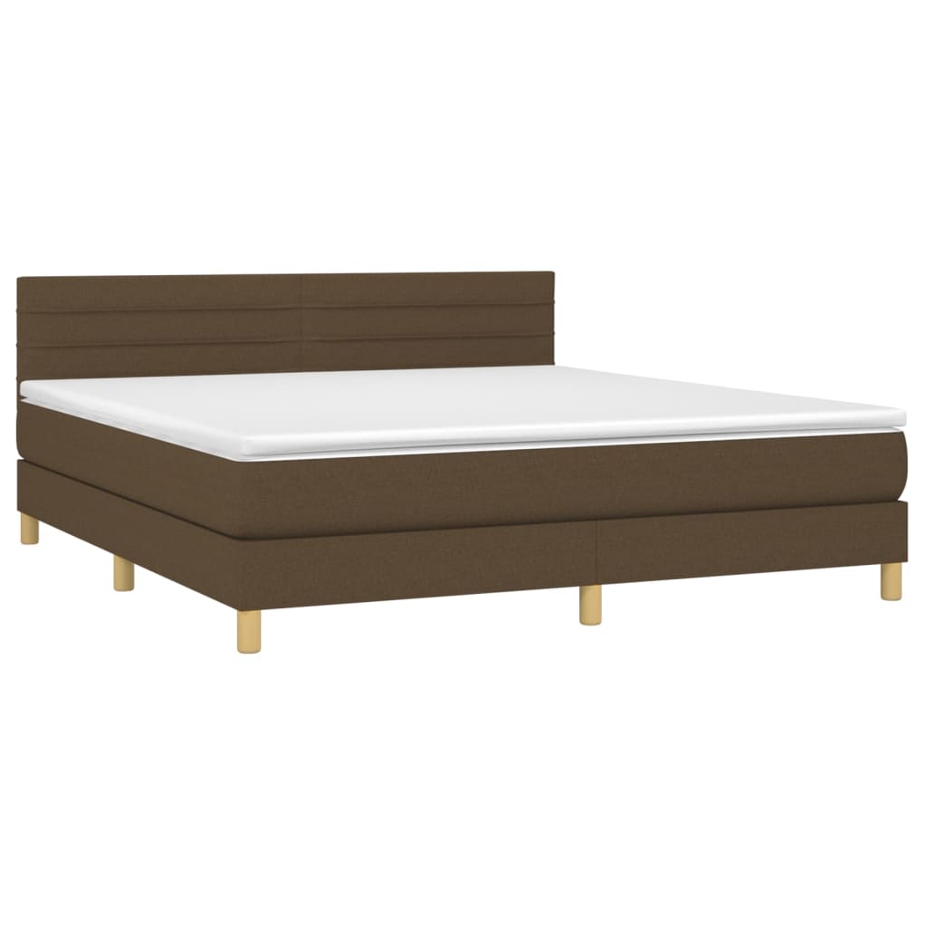 Giroletto a Molle con Materasso Marrone Scuro 180x200cm Tessuto | homemem39