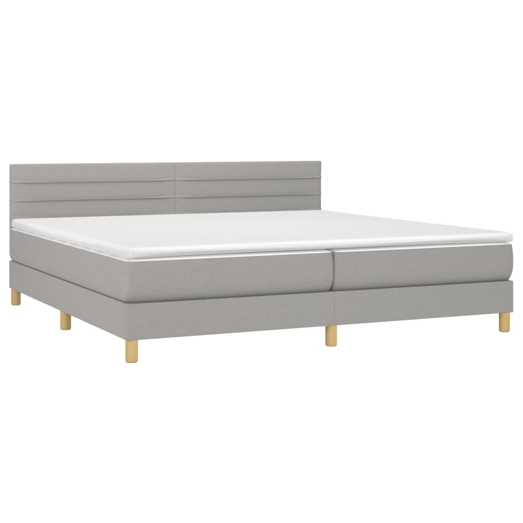 Giroletto a Molle con Materasso Grigio Chiaro 200x200cm Tessuto | homemem39