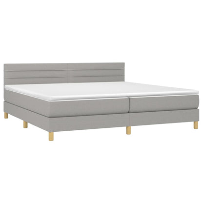 Giroletto a Molle con Materasso Grigio Chiaro 200x200cm Tessuto | homemem39