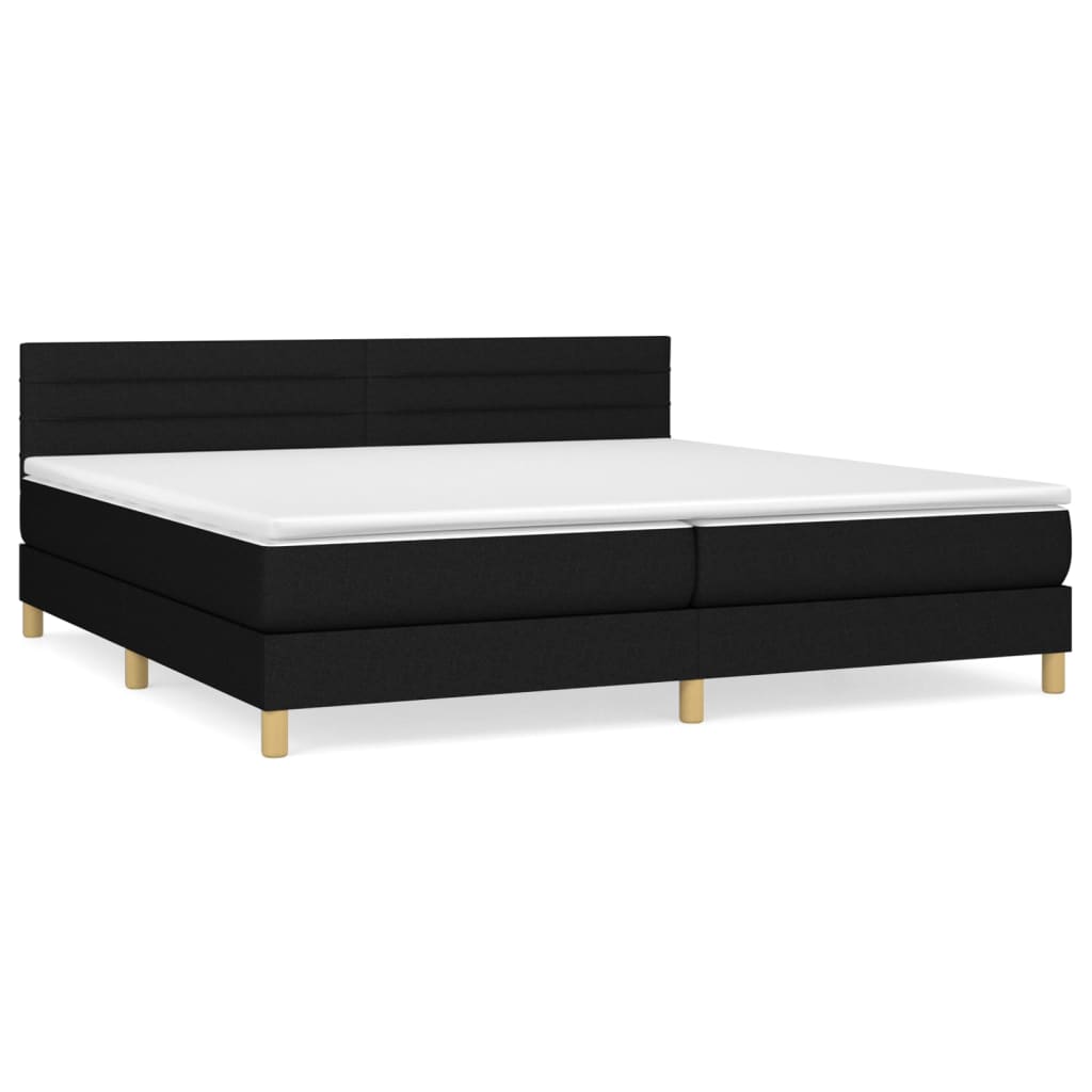 Giroletto a Molle con Materasso Nero 200x200 cm in Tessuto | homemem39