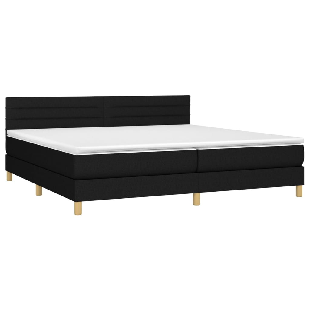 Giroletto a Molle con Materasso Nero 200x200 cm in Tessuto | homemem39