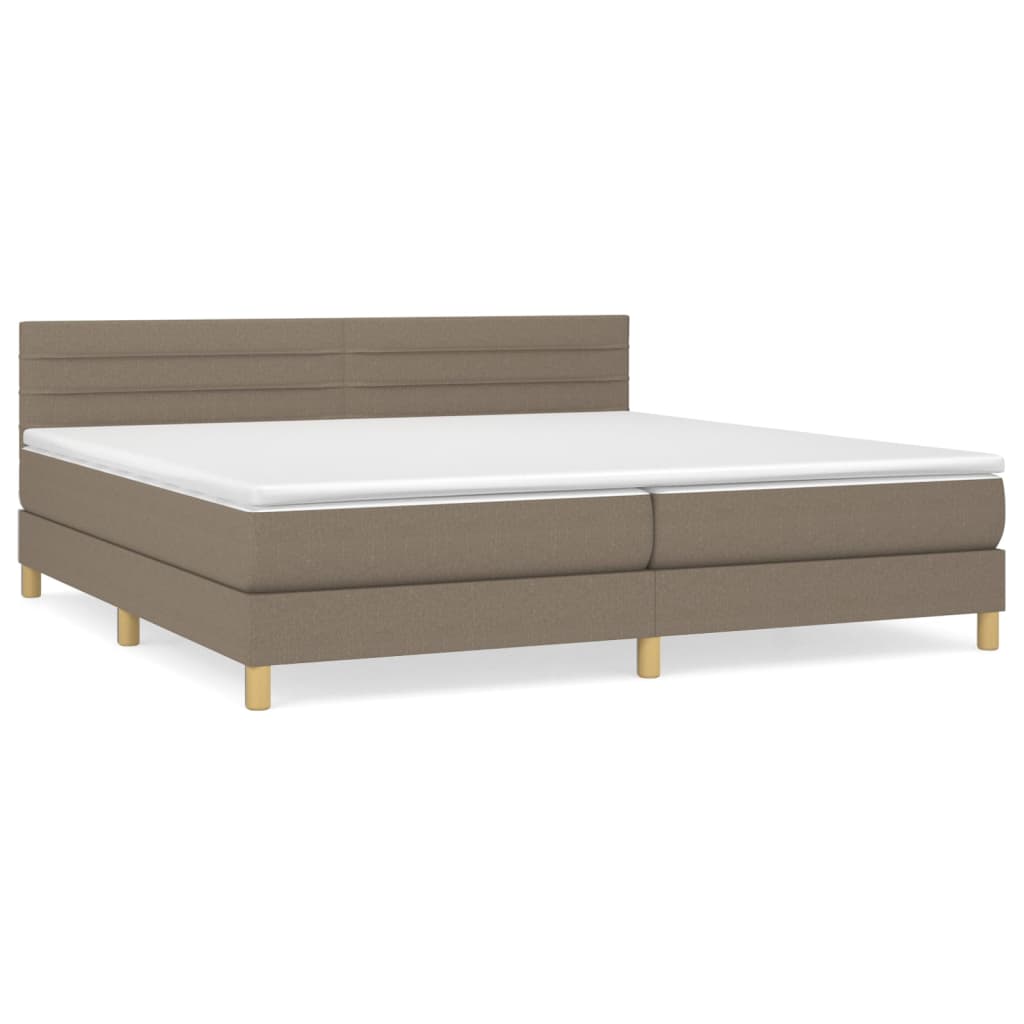Giroletto a Molle con Materasso Tortora 200x200 cm in Tessuto | homemem39
