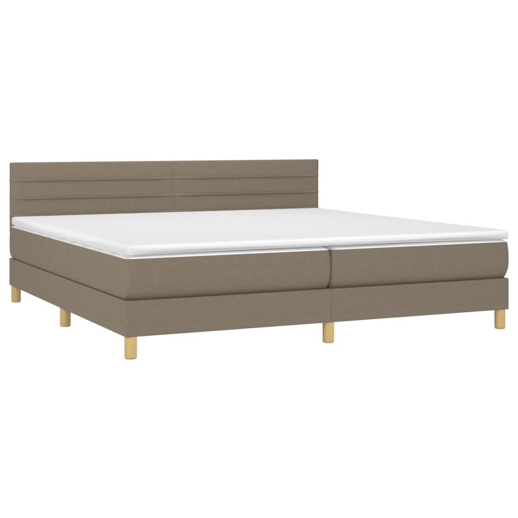 Giroletto a Molle con Materasso Tortora 200x200 cm in Tessuto | homemem39