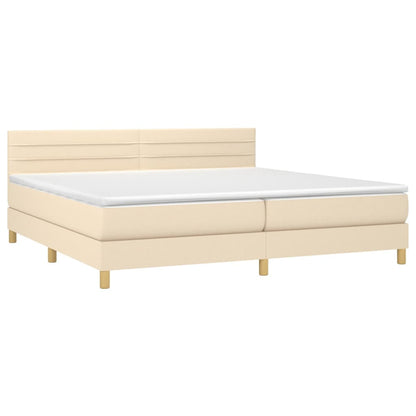 Giroletto a Molle con Materasso Crema 200x200 cm in Tessuto