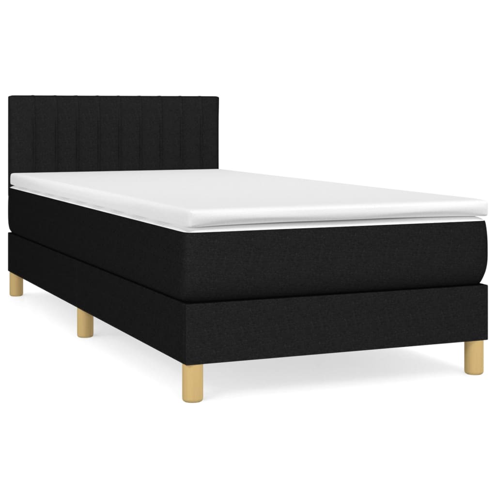 Giroletto a Molle con Materasso Nero 90x190 cm in Tessuto | homemem39