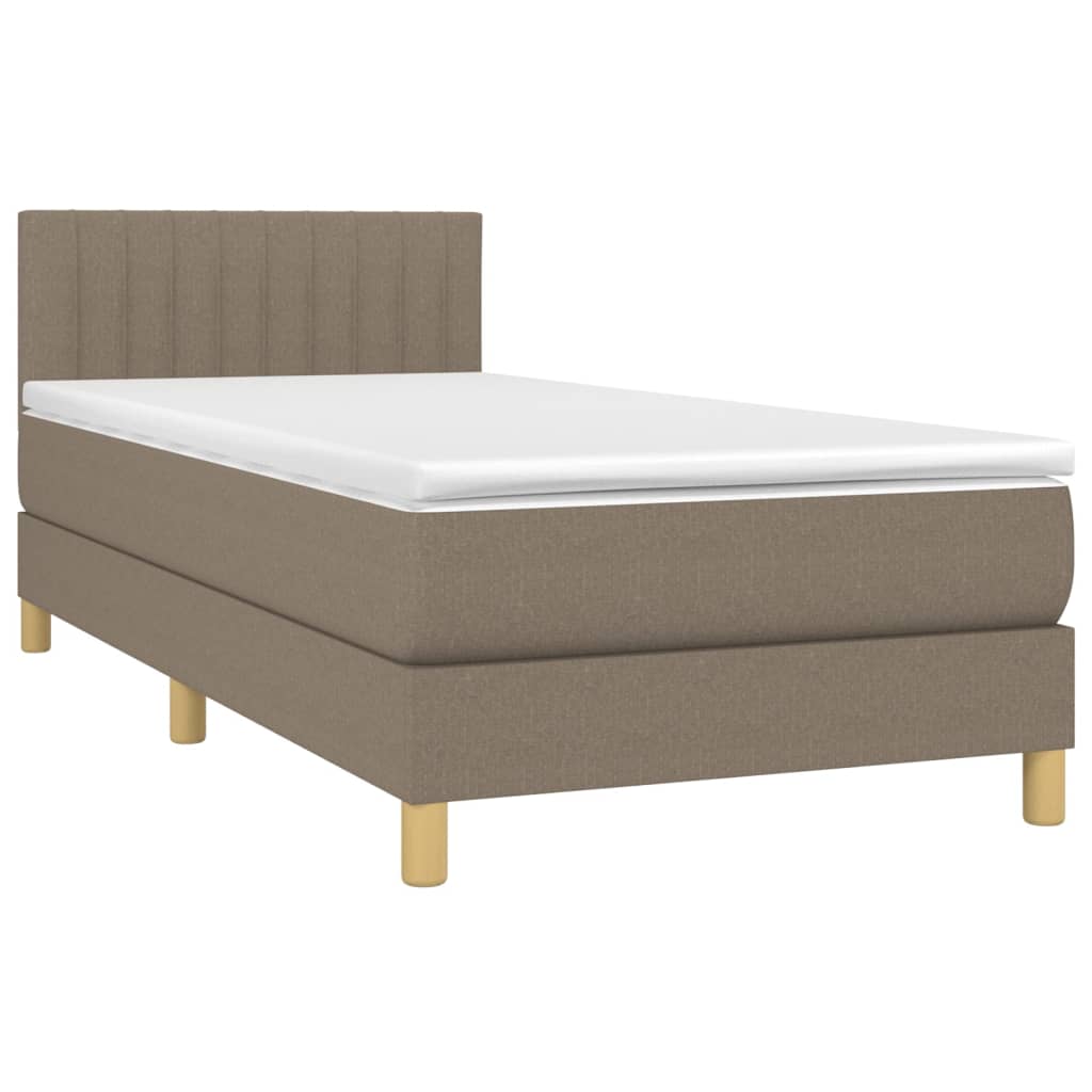 Giroletto a Molle con Materasso Tortora 90x190 cm in Tessuto | homemem39