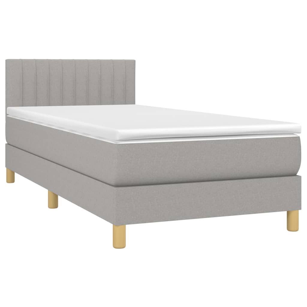 Giroletto a Molle con Materasso Grigio Chiaro 90x200 cm Tessuto | homemem39