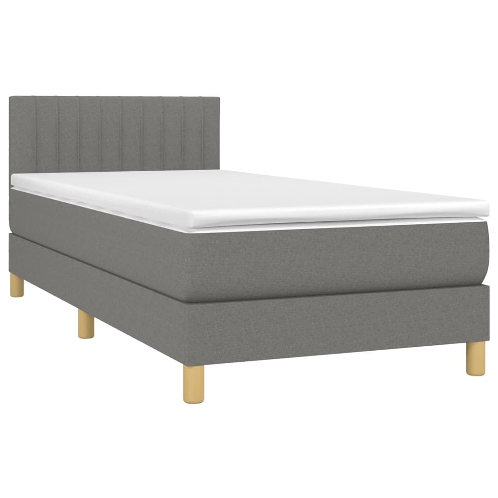 Giroletto a Molle con Materasso Grigio Scuro 90x200 cm Tessuto | homemem39