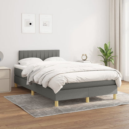 Giroletto a Molle con Materasso Grigio Scuro 120x200 cm Tessuto | homemem39