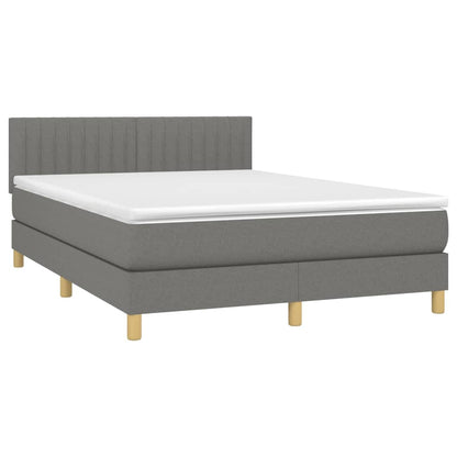 Giroletto a Molle con Materasso Grigio Scuro 140x200cm Tessuto | homemem39
