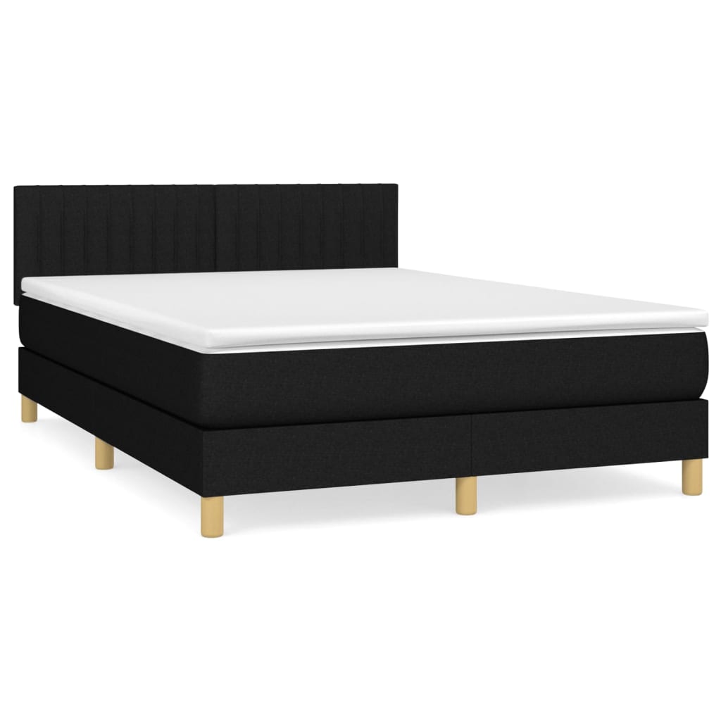 Giroletto a Molle con Materasso Nero 140x200 cm in Tessuto | homemem39