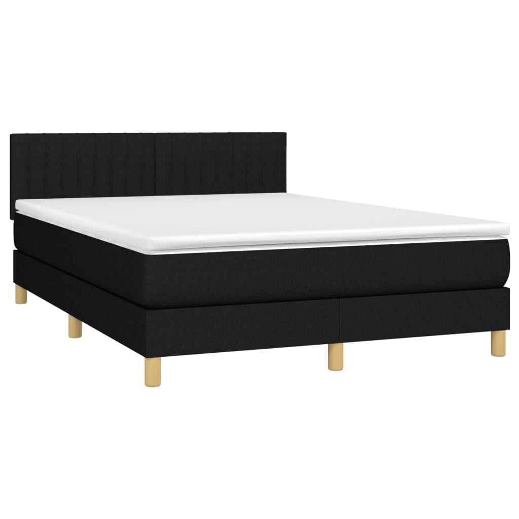 Giroletto a Molle con Materasso Nero 140x200 cm in Tessuto | homemem39