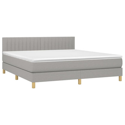 Giroletto a Molle con Materasso Grigio Chiaro160x200 cm Tessuto | homemem39