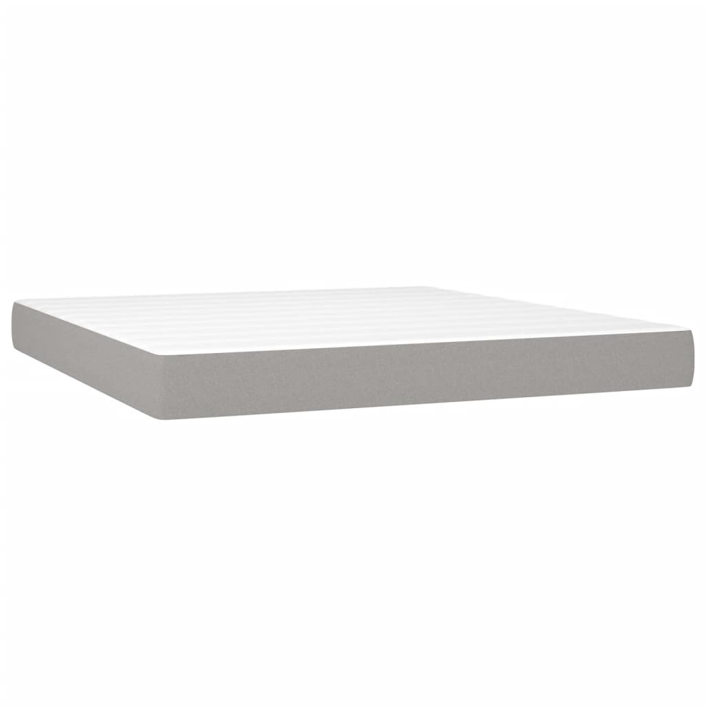 Giroletto a Molle con Materasso Grigio Chiaro160x200 cm Tessuto | homemem39