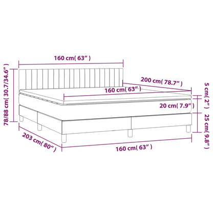 Giroletto a Molle con Materasso Grigio Chiaro160x200 cm Tessuto | homemem39