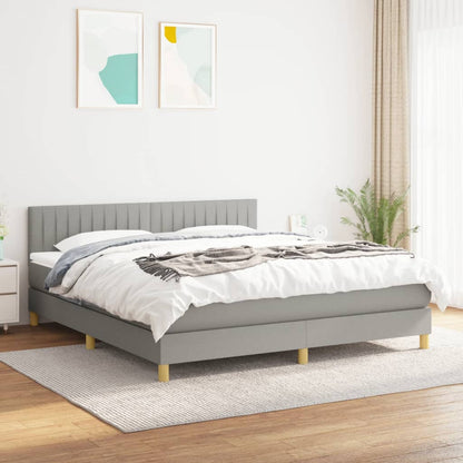 Giroletto a Molle con Materasso Grigio Chiaro160x200 cm Tessuto | homemem39