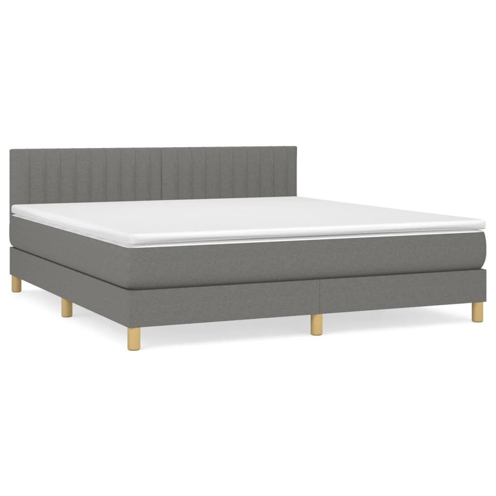 Giroletto a Molle con Materasso Grigio Scuro 160x200 cm Tessuto | homemem39