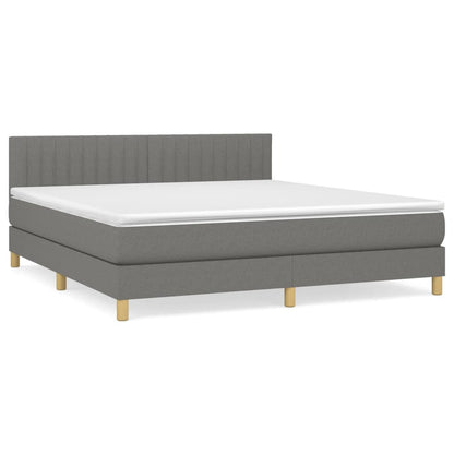 Giroletto a Molle con Materasso Grigio Scuro 160x200 cm Tessuto | homemem39
