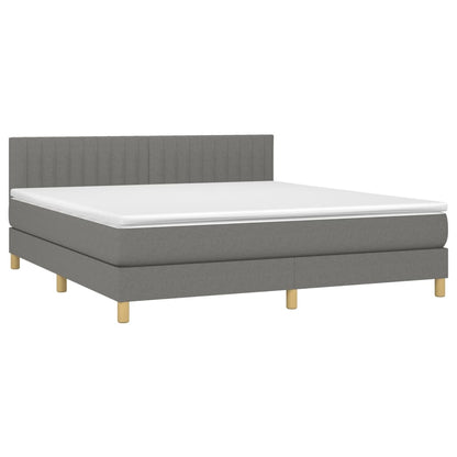 Giroletto a Molle con Materasso Grigio Scuro 160x200 cm Tessuto | homemem39