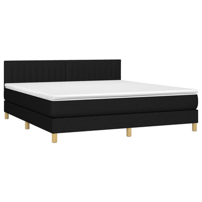 Giroletto a Molle con Materasso Nero 160x200 cm in Tessuto | homemem39