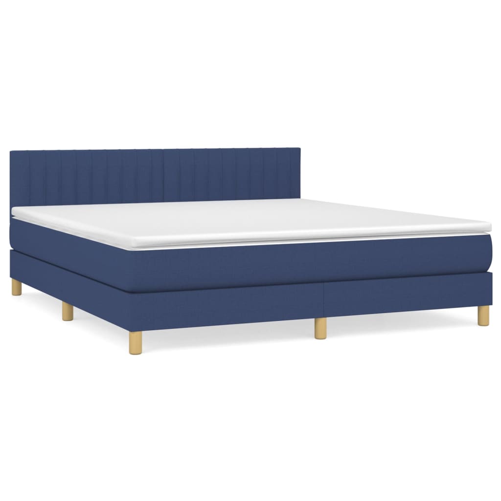 Giroletto a Molle con Materasso Blu 160x200 cm in Tessuto | homemem39