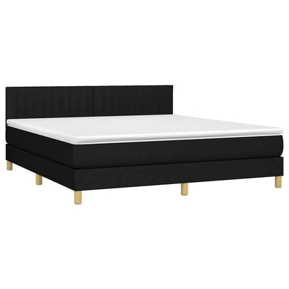 Giroletto a Molle con Materasso Nero 180x200 cm in Tessuto | homemem39