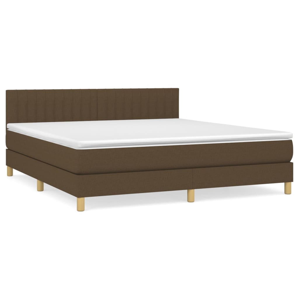 Giroletto a Molle con Materasso Marrone Scuro 180x200cm Tessuto | homemem39