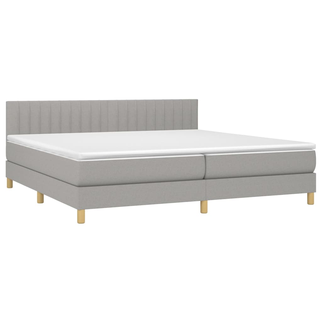 Giroletto a Molle con Materasso Grigio Chiaro 200x200cm Tessuto | homemem39