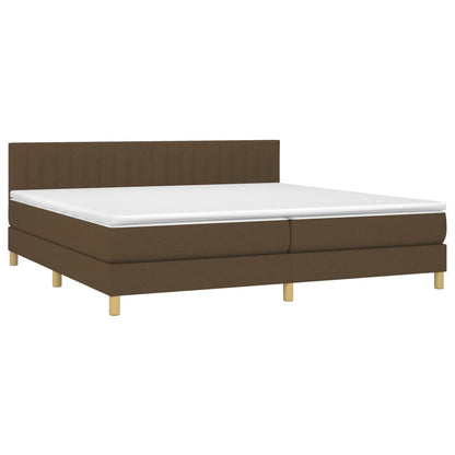 Giroletto a Molle con Materasso Marrone Scuro 200x200cm Tessuto | homemem39