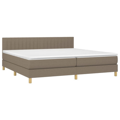 Giroletto a Molle con Materasso Tortora 200x200 cm in Tessuto | homemem39