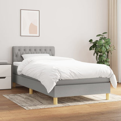 Giroletto a Molle con Materasso Grigio Chiaro 80x200 cm Tessuto | homemem39
