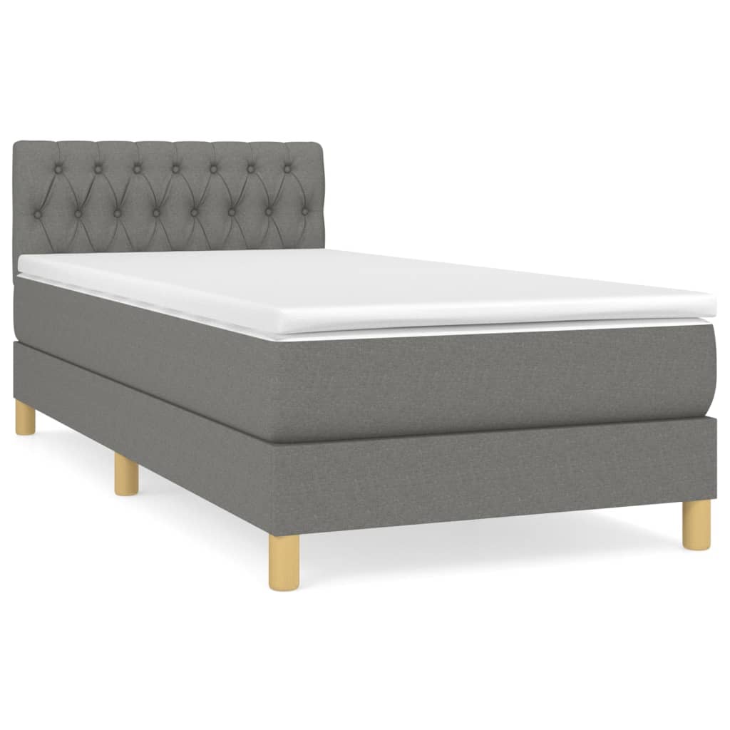 Giroletto a Molle con Materasso Grigio Scuro 80x200 cm Tessuto | homemem39