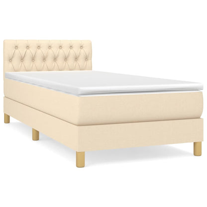 Giroletto a Molle con Materasso Crema 80x200 cm inTessuto | homemem39