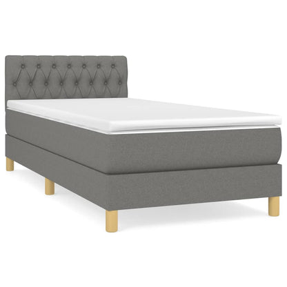 Giroletto a Molle con Materasso Grigio Scuro 90x190 cm Tessuto | homemem39