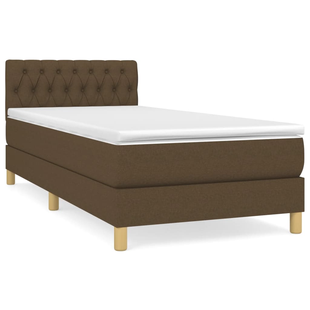 Giroletto a Molle con Materasso Marrone Scuro 90x190cm Tessuto | homemem39