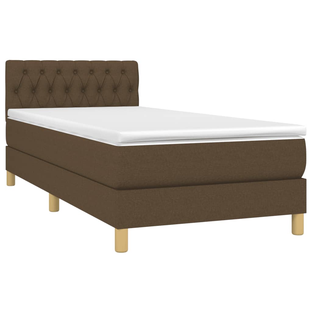 Giroletto a Molle con Materasso Marrone Scuro 90x190cm Tessuto | homemem39