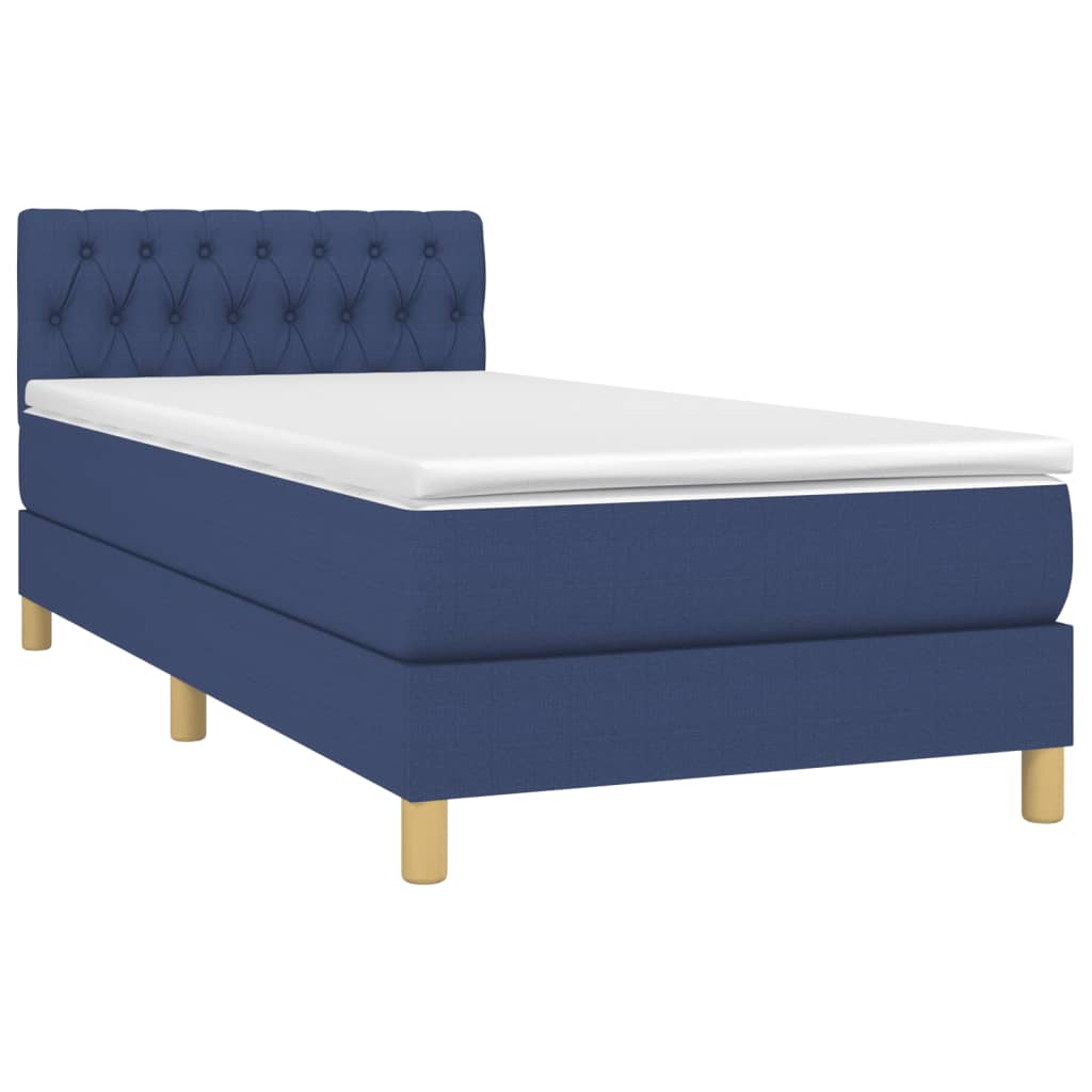 Giroletto a Molle con Materasso Blu 90x190 cm in Tessuto | homemem39