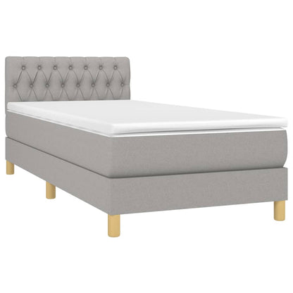 Giroletto a Molle con Materasso Grigio Chiaro 90x200 cm Tessuto | homemem39