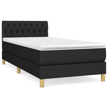 Giroletto a Molle con Materasso Nero 90x200 cm in Tessuto | homemem39